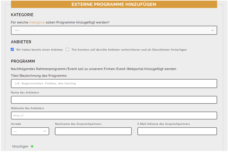 Dokumentation Externe Programme hinzufügen 1